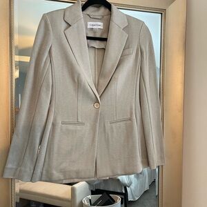 Calvin Klein Women's Cream Blazer